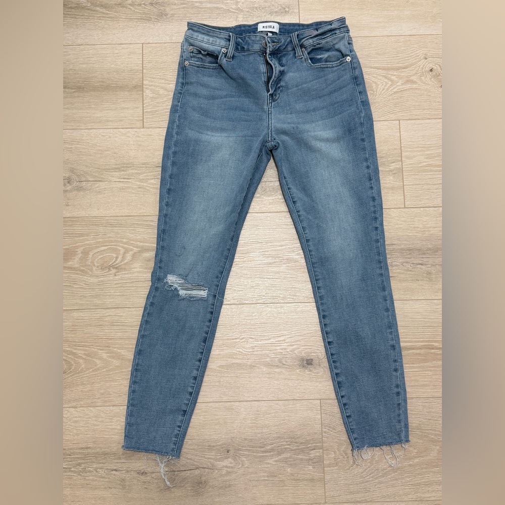 pistola Light Blue Distressed Skinny Jeans